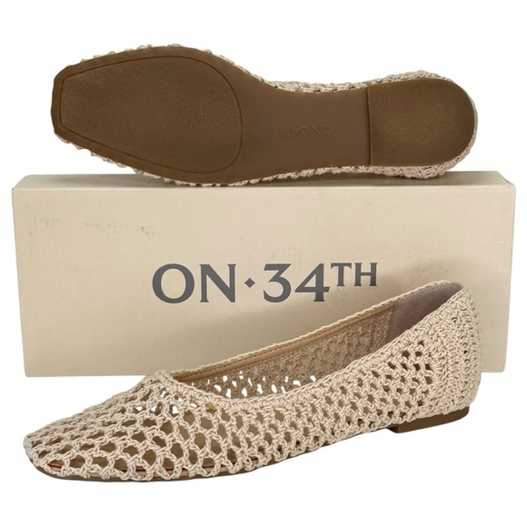 On 34th Naomie Cream Crotchet Breathable Womens Flats Size 5.5M - Picture 11 of 12